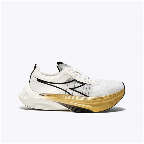 Diadora Gara Carbon Løpesko - Hvit/Svart/Gull
