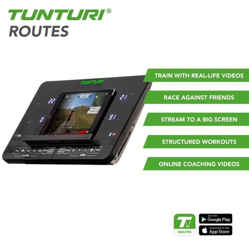 Viser brug af Roads på Tunturi T50 Performance Løbebånd