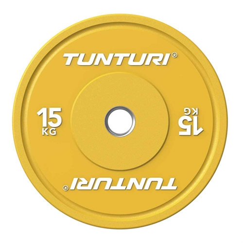Tunturi Platinum Color Bumper Plates - 15 kg - Gul