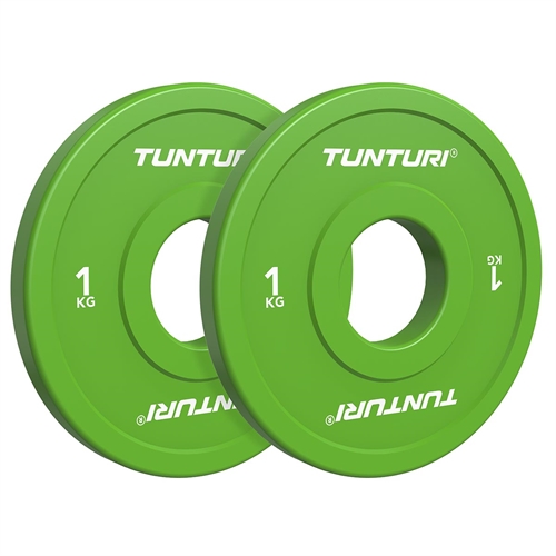 Tunturi Platinum Fractional Vektskiver - 2 x 1 kg - Grønn