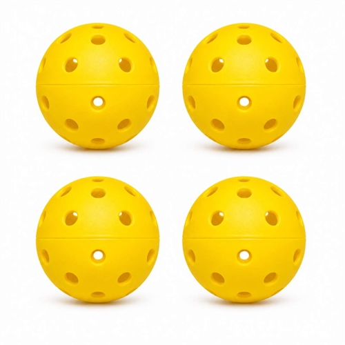 Active Sports Gear Standard utendørs pickleballballer – gul – 4 stk.