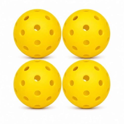 Active Sports Gear Pro utendørs pickleballballer – gul – 4 stk.