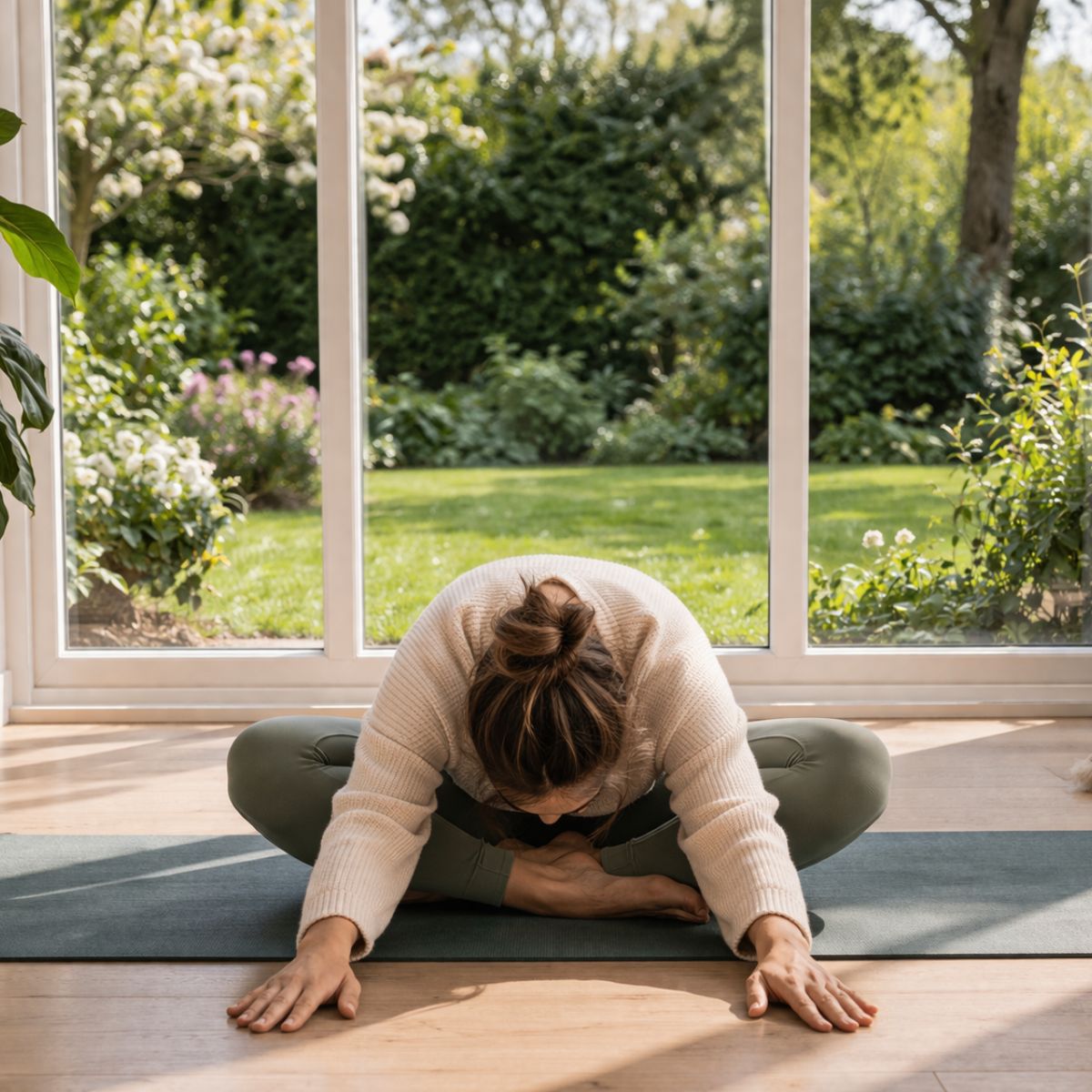 Skrædderstilling med foroverbøjning yoga