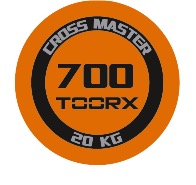 Billede af et sort og orange TOORX Cross Master logo