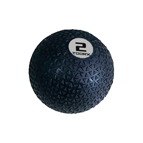 Dette er en Toorx Slam Ball 2 kg ø 23 cm, bolden er sort og hvid